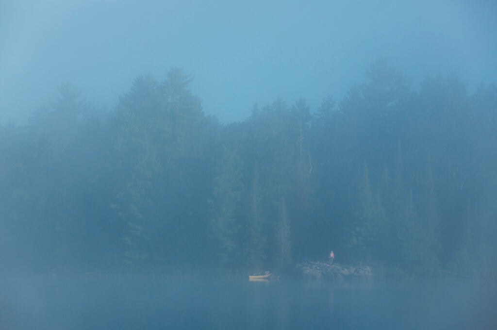 A gentle mist settles on Boundary Waters Canoe Area in Northern Minnesota.
