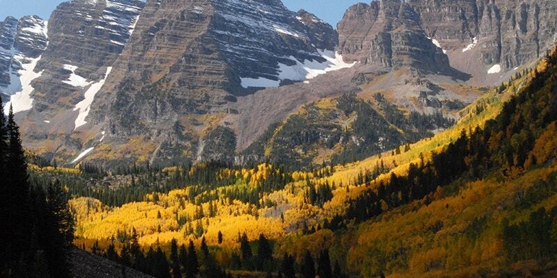 Maroon Lake, in Colorado's White River National Forest.